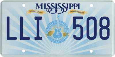 MS license plate LLI508