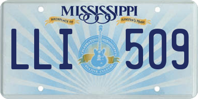MS license plate LLI509
