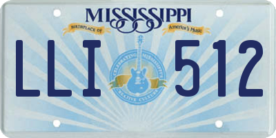 MS license plate LLI512