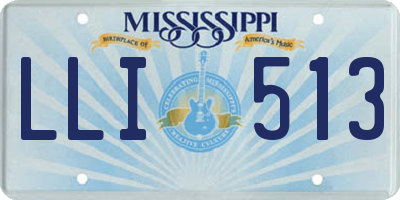MS license plate LLI513