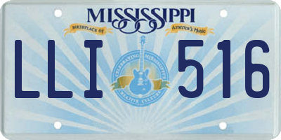 MS license plate LLI516