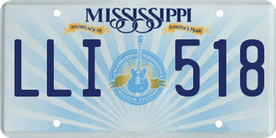 MS license plate LLI518
