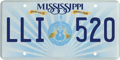MS license plate LLI520