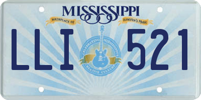 MS license plate LLI521