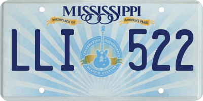 MS license plate LLI522