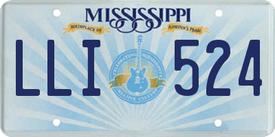 MS license plate LLI524