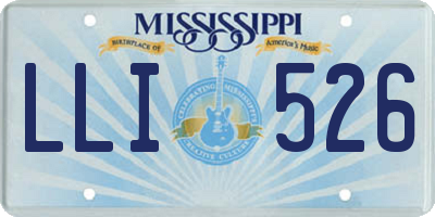 MS license plate LLI526