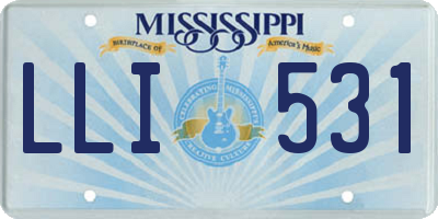 MS license plate LLI531