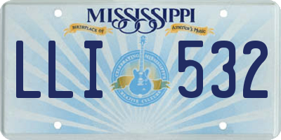 MS license plate LLI532