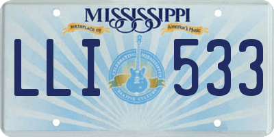 MS license plate LLI533