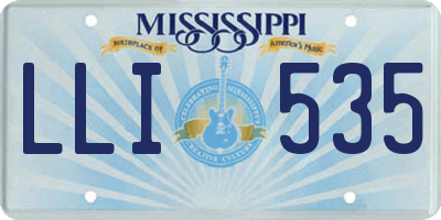 MS license plate LLI535