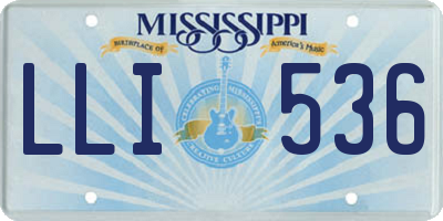 MS license plate LLI536