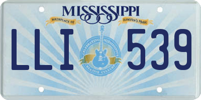 MS license plate LLI539