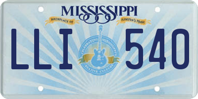 MS license plate LLI540
