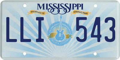 MS license plate LLI543