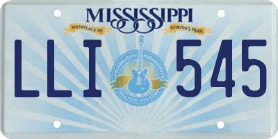 MS license plate LLI545