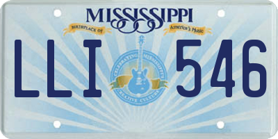 MS license plate LLI546