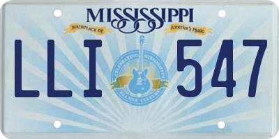 MS license plate LLI547