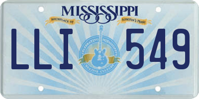 MS license plate LLI549