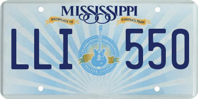 MS license plate LLI550