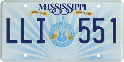 MS license plate LLI551