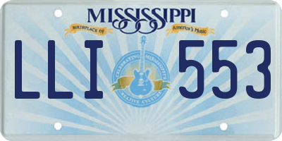 MS license plate LLI553