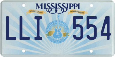MS license plate LLI554