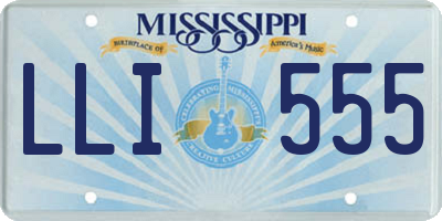 MS license plate LLI555