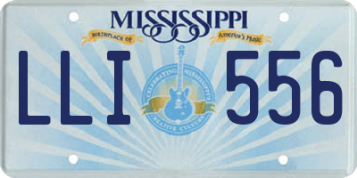 MS license plate LLI556