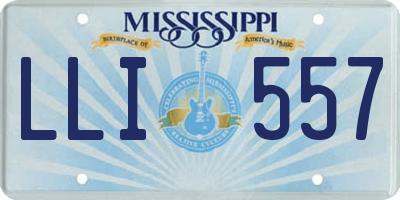 MS license plate LLI557