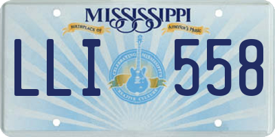 MS license plate LLI558