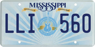 MS license plate LLI560