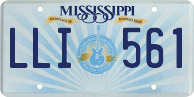 MS license plate LLI561