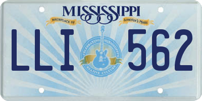 MS license plate LLI562