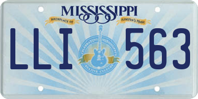 MS license plate LLI563