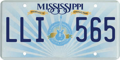 MS license plate LLI565