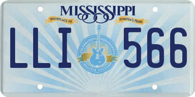 MS license plate LLI566