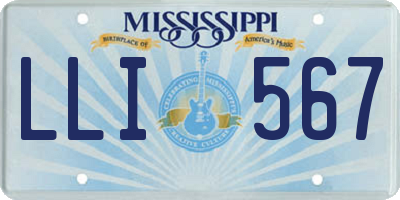 MS license plate LLI567