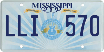 MS license plate LLI570