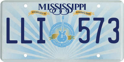 MS license plate LLI573