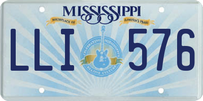 MS license plate LLI576