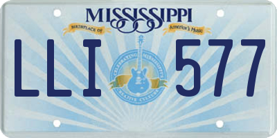 MS license plate LLI577