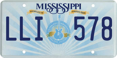 MS license plate LLI578