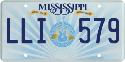 MS license plate LLI579