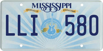MS license plate LLI580