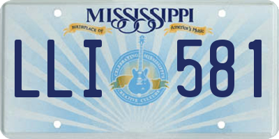 MS license plate LLI581