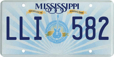 MS license plate LLI582