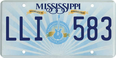 MS license plate LLI583