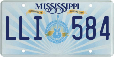 MS license plate LLI584