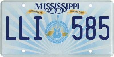 MS license plate LLI585